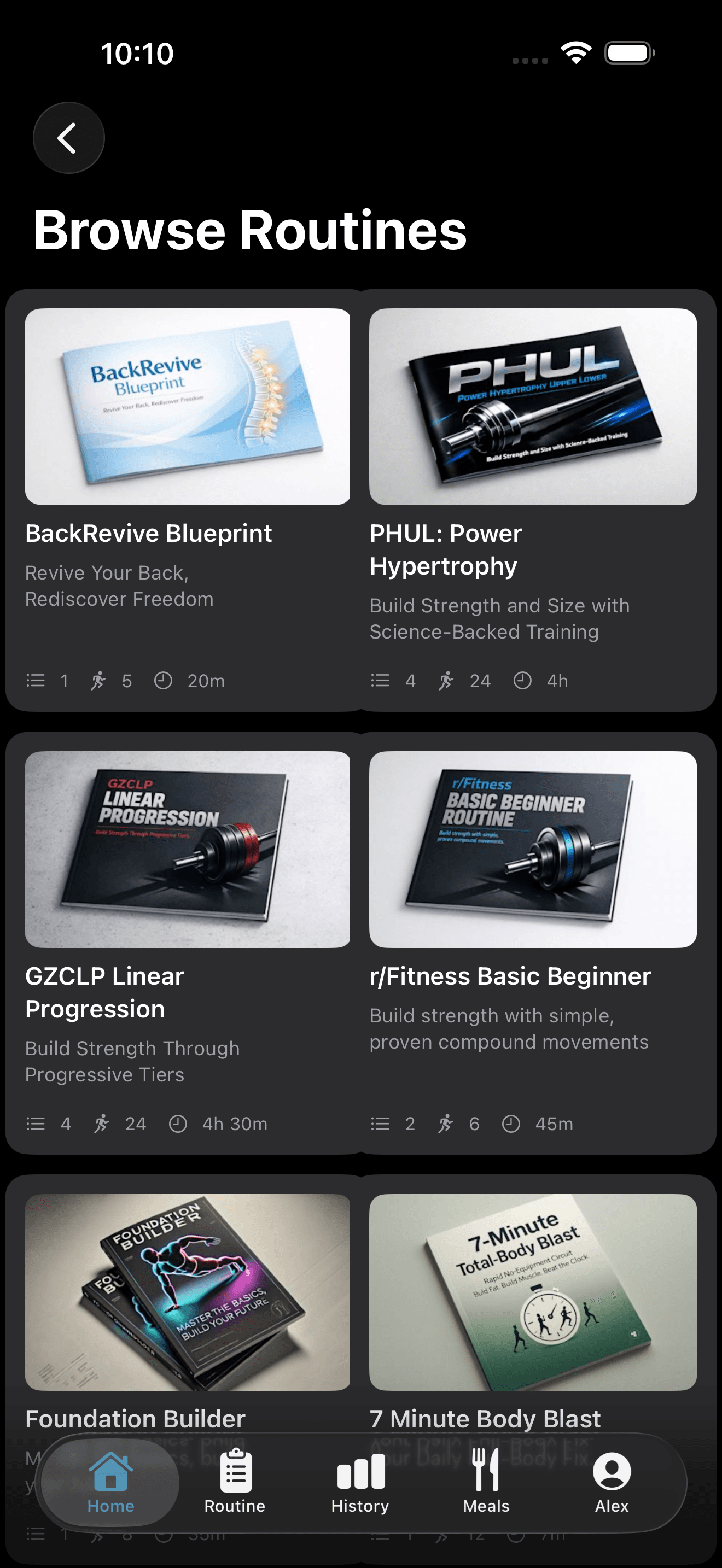 Ellim App - Workout Routines